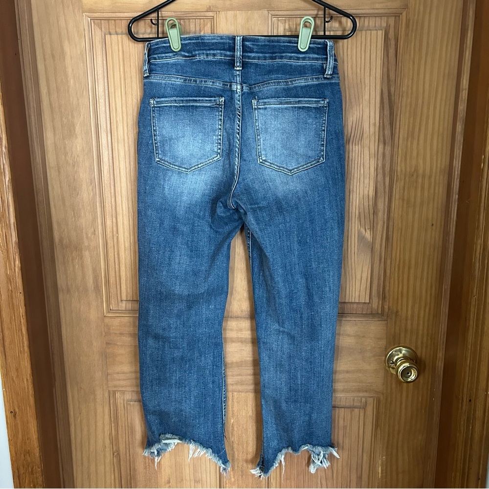 YMI Blue Distressed Hem Cropped Jeans - Picture 3 of 5